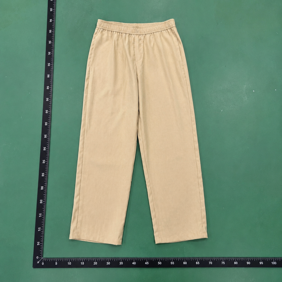 Relaxed Trousers - elastic waist and clean straight drape for casual QC photo