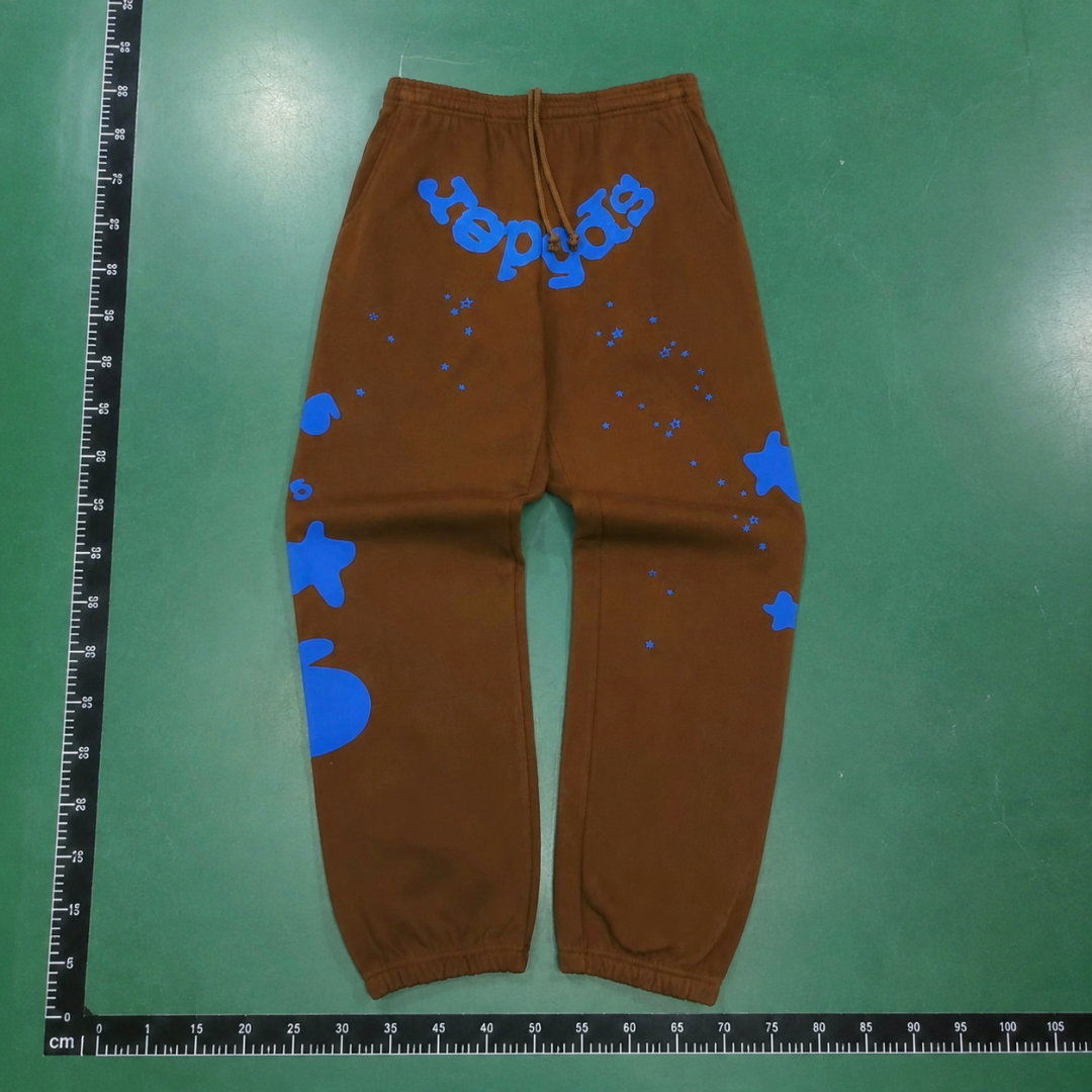 Daily Edit Sp5der Graphic Sweatpants - Brown QC photo