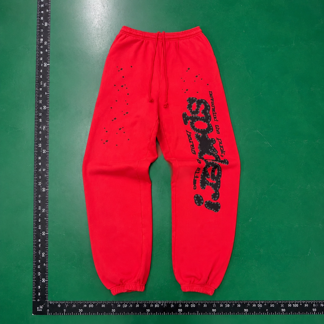 Daily Logo Sweatpants by Sp5der - Red QC photo