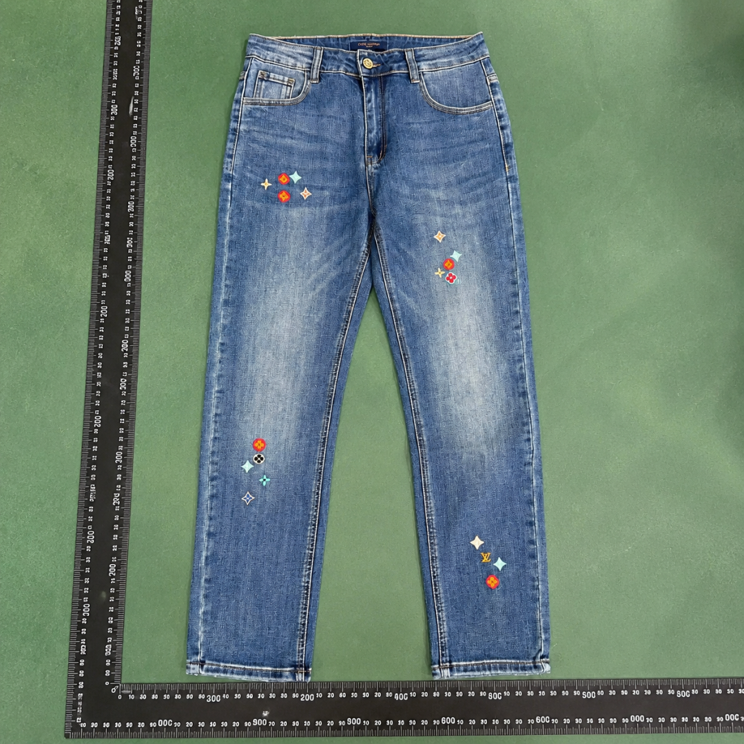 Washed Blue Embellished Jeans Lifestyle Edit QC photo