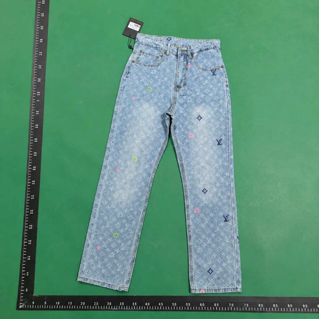Louis Vuitton Light Blue Casual Monogram Jeans QC photo