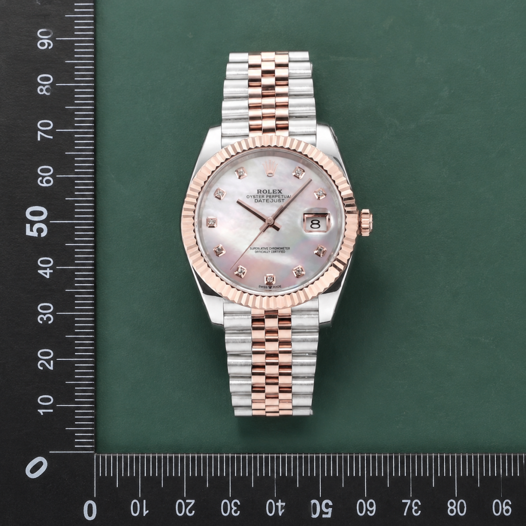 Rolex Datejust Automatic Watch - pink mother-of-pearl dial and two-tone bracelet for gifting QC photo