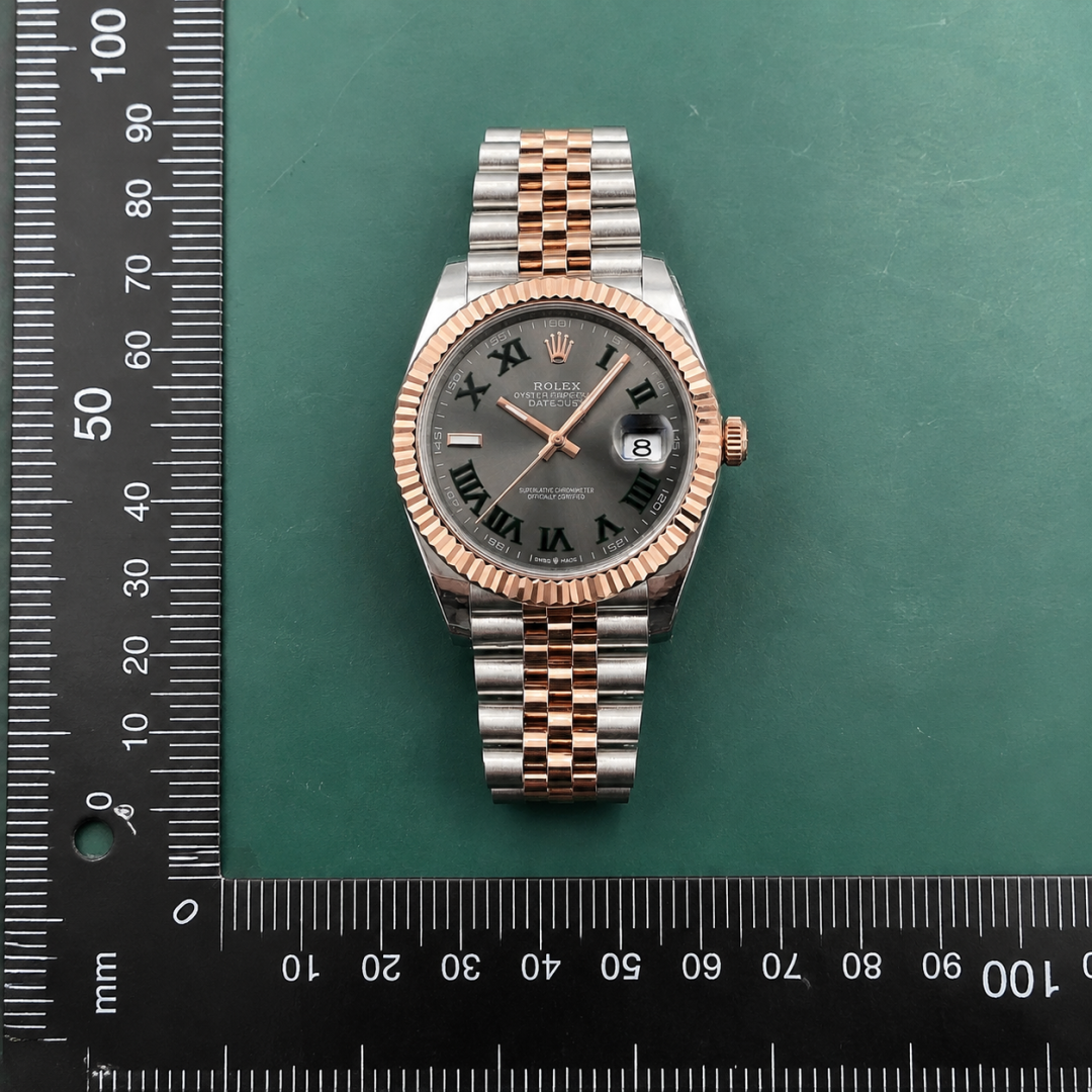 Gray Roman Dial Two-Tone Datejust Watch by Rolex - Occasion QC photo