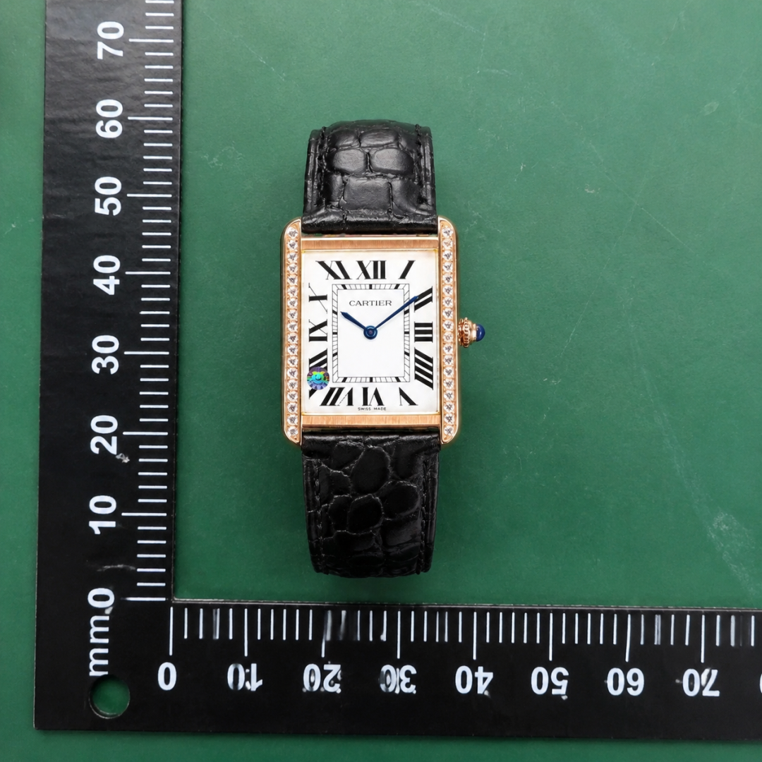 Gifting Cartier Tank-Style Dress Watch - Rose Gold And Black QC photo