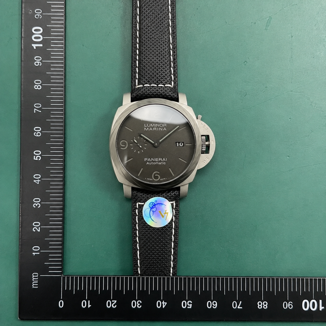 Silver And Black Luminor Marina Watch by Panerai - Signature Edit QC photo