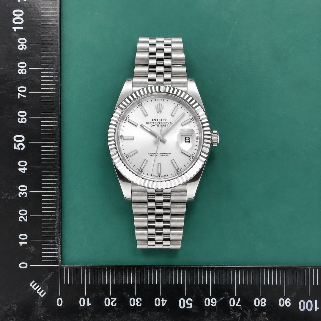 Rolex Datejust Automatic Watch - white baton dial for office QC photo