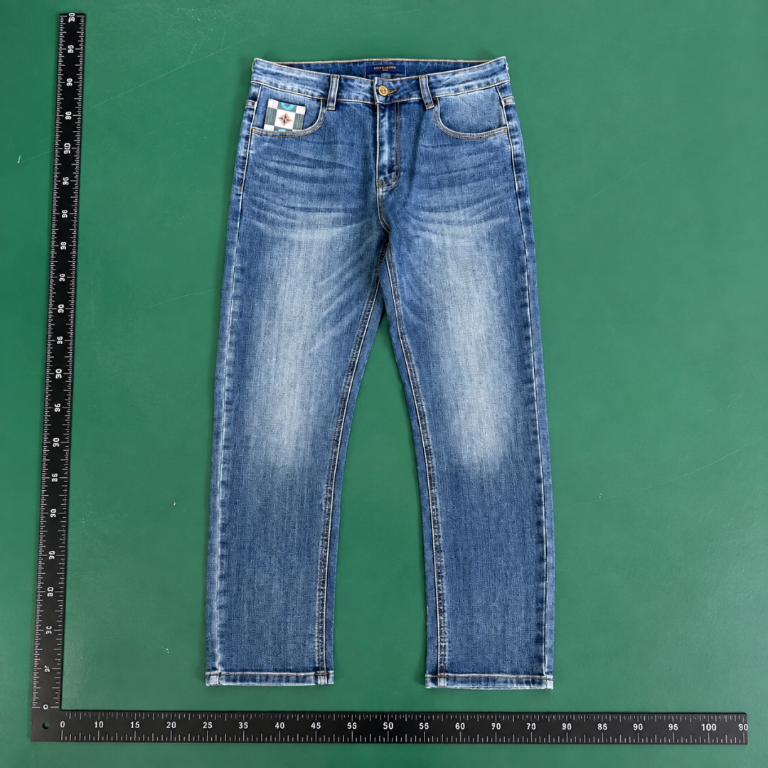 Washed Blue Modern Edit Straight Jeans QC photo