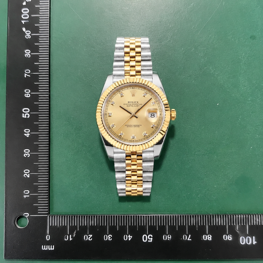 Champagne Dial Silver And Gold Rolex Two-Tone Datejust Watch QC photo