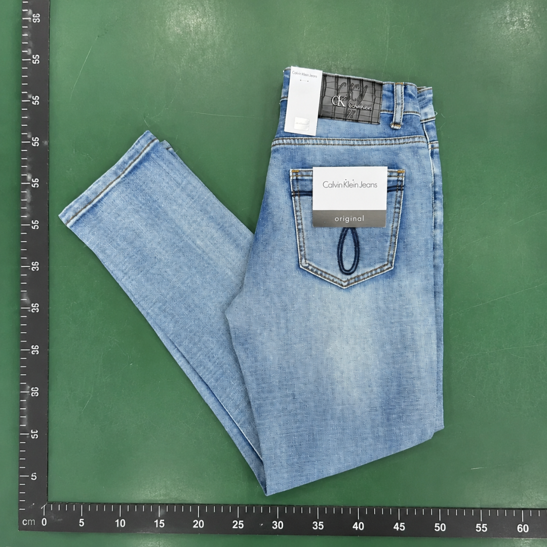Streetwear Calvin Klein Logo Jeans with branded back patch and vintage wash QC photo