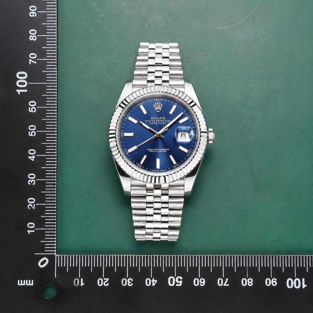 Silver And Blue Gift Edit Rolex Datejust Automatic Watch QC photo