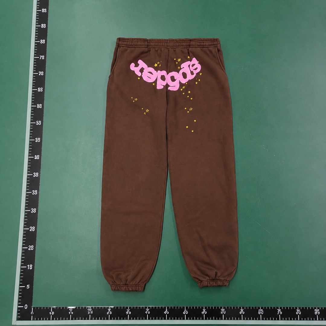Sp5der Brown Graphic Sweatpants Lifestyle Edit QC photo
